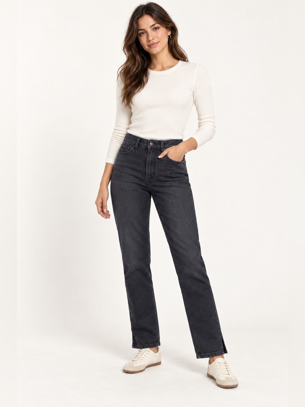 Massimo Dutti Charcoal Straight Leg Jeans Size 6